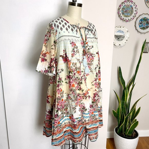 Bohemian short printed dress from Peace & Love by Calao NWT  - size medium - Picture 6 of 12